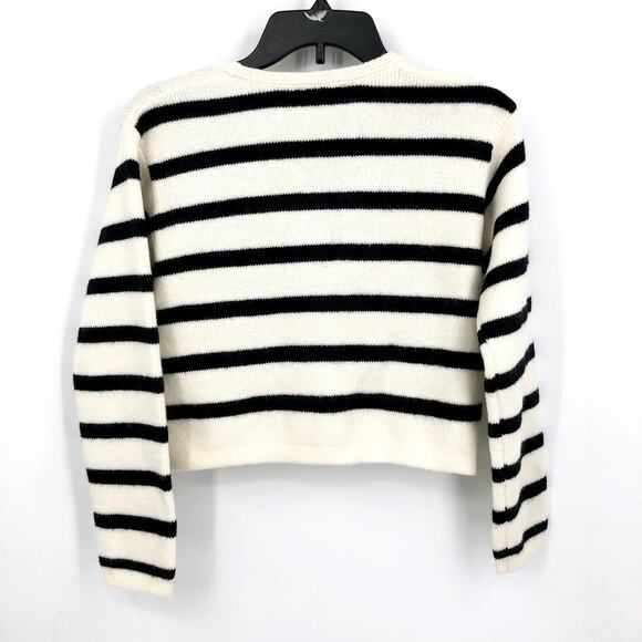 LINE & DOT Women's Benni Cardigan Sweater XS Cream Black Stripe Revolve NWOT - Picture 7 of 10